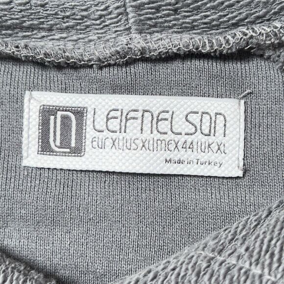 Leif Nelson Slim Fit Pullover Hooded Sweatshirt Mens Sz XL Charcoal Gray - Picture 7 of 11